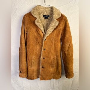 Vintage Leather 70s Earl Jean Jacket with Sherpa Lining